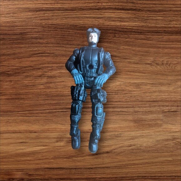 Chap Mei Tactical Action Figure Black Outfit Goggles 4"" Vintage - Picture 1 of 7